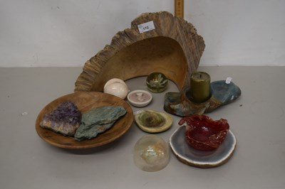 Lot 172 - Mixed Lot: Mineral samples, burr wood cross...