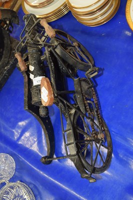 Lot 177 - Small iron model cannon together with a model...