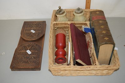 Lot 188 - Mixed Lot: Folding book slide, wicker cutlery...