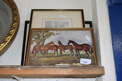 Lot 225 - Small coloured engraving of Norwich Cathedral,...