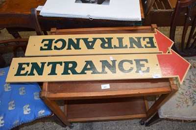 Lot 322 - Two wooden signs marked Entrance