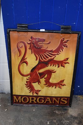 Lot 888 - Metal framed pub signed marked Morgans Ely Ale...