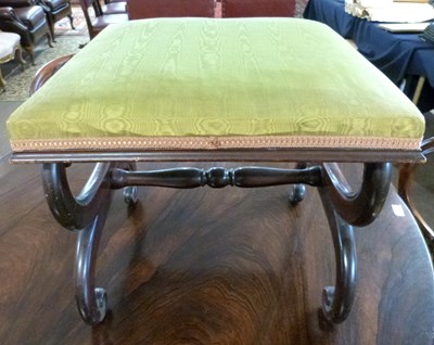 Lot 590 - A small Victorian footstool with mahogany...