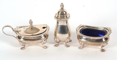 Lot 32 - An Elizabeth II silver condiment set...