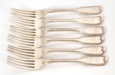 Lot 19 - A group of three Georgian silver table forks,...
