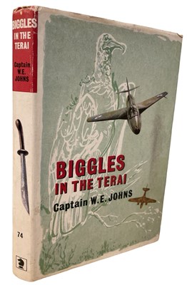 Lot 22 - CAPTAIN W E JOHNS: BIGGLES IN THE TERAI,...