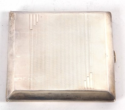 Lot 73 - An Art Deco silver cigarette case of...