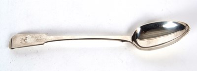 Lot 95 - A George V silver fiddle pattern basting spoon,...