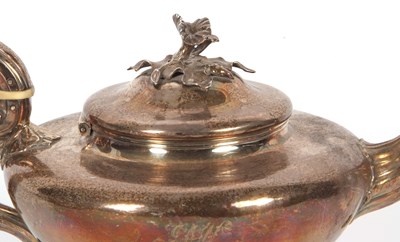 Lot 98 - A William IV silver teapot of compressed...