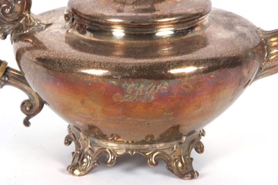 Lot 98 - A William IV silver teapot of compressed...