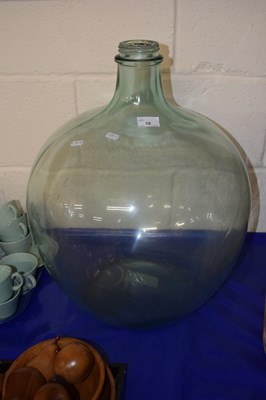 Lot 16 - A large aqua glass carboy