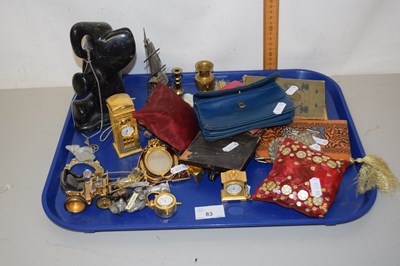 Lot 83 - Tray of various miniature clocks, polished...