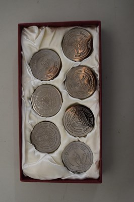 Lot 105 - A case of seven Israeli base metal Zodiac...