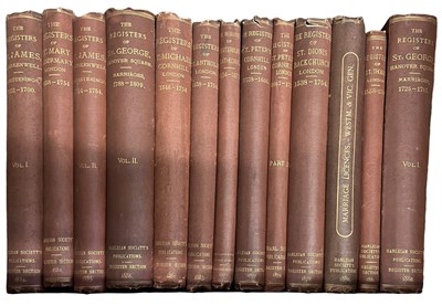 Lot 428 - ONE BOX: HARLEIAN SOCIETY REGISTERS. Various...