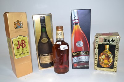 Lot 140 - Cognac and Whisky: to include Remy Martin VSOP,...