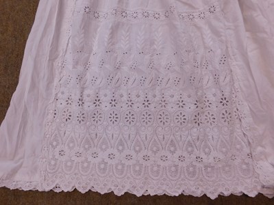 Lot 155 - Two cotton christening gowns, both with...