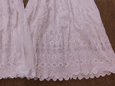 Lot 155 - Two cotton christening gowns, both with...