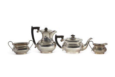 Lot 291 - George VI silver four piece tea service...