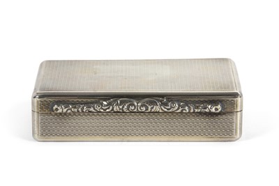 Lot 281 - A William IV silver snuff box of rectangular...