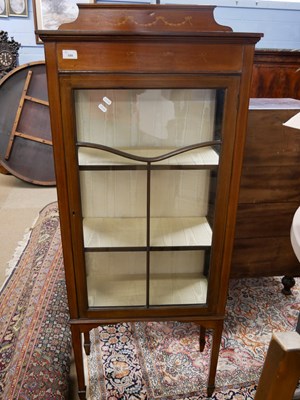 Lot 553 - Edwardian mahogany display cabinet with inlaid...