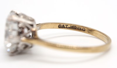Lot 50 - A 9ct CZ ring, the round claw mounted CZ set...
