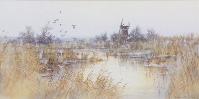Lot 564 - Colin Burns (b.1944), "Widgeon by The Old Mill-...