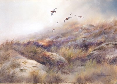 Lot 617 - Colin Burns (b.1944), "Red Grouse-Angus", oil...