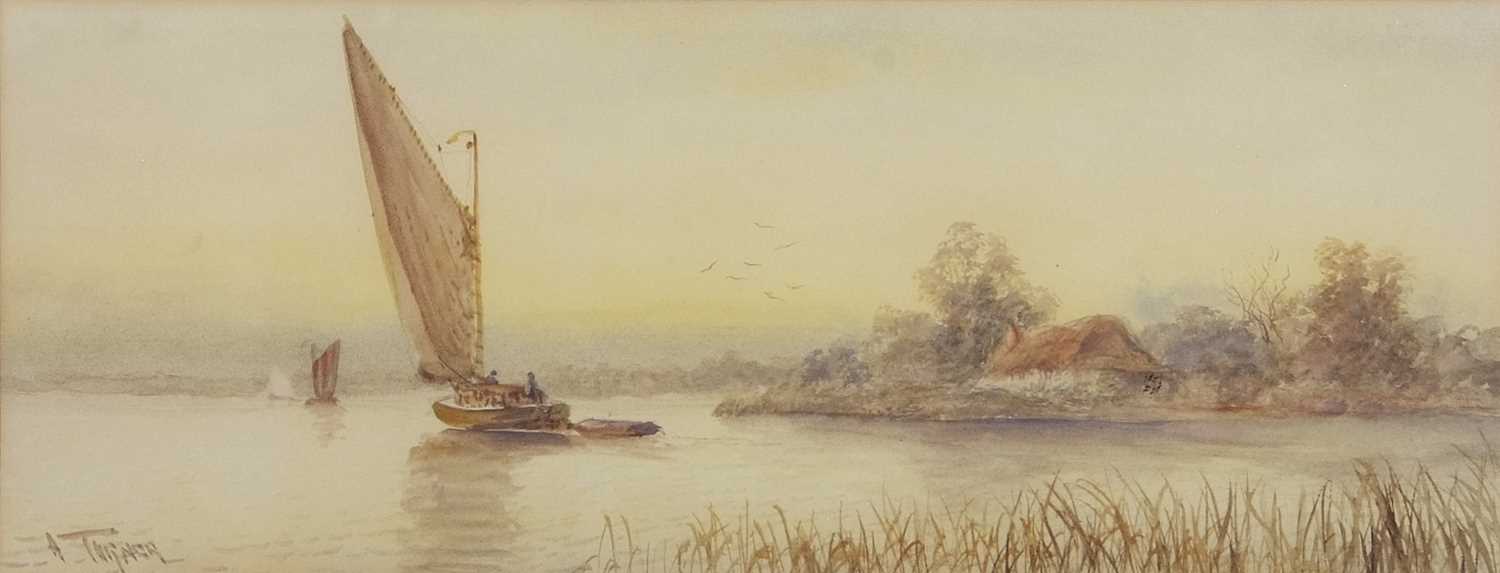 Lot 604 - A.Turner (British 20th century), Wherry on the...