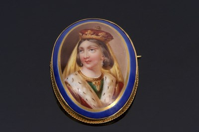 Lot 321 - A 19th century continental portrait brooch,...
