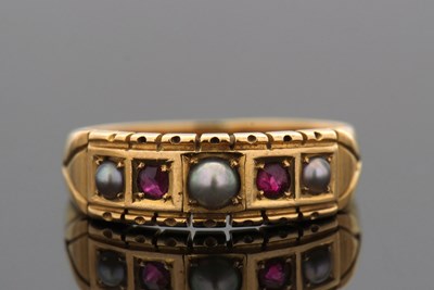Lot 341 - A late 19th century Etruscan style ruby and...