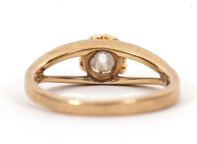 Lot 45 - A 9ct single stone diamond ring, the round old...