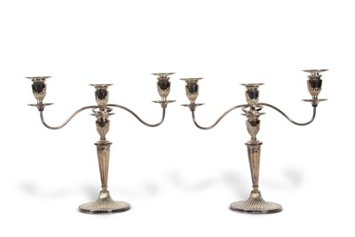 Lot 267 - A pair of Elizabeth II candelabra in Adam...