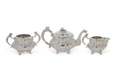 Lot 274 - An Irish silver three piece tea service...