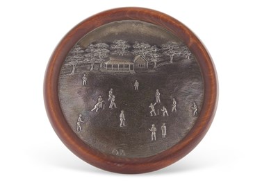 Lot 275 - A late Victorian silver plaque of circular...