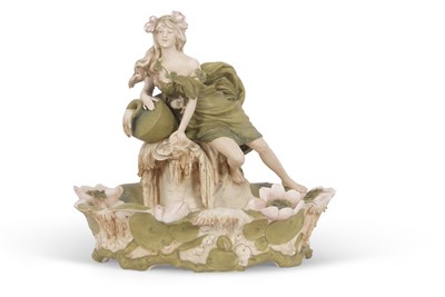 Lot 267 - A Royal Dux Art Nouveau centrepiece shaped as...