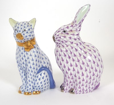 Lot 22 - A group of Herend porcelain models of animals...
