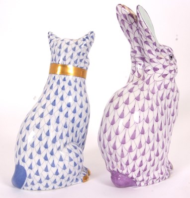 Lot 22 - A group of Herend porcelain models of animals...