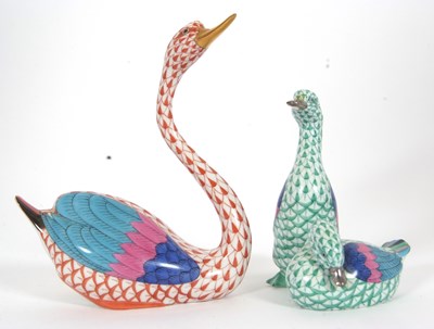 Lot 22 - A group of Herend porcelain models of animals...