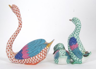 Lot 22 - A group of Herend porcelain models of animals...