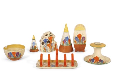 Lot 25 - A group of Clarice Cliff crocus wares...