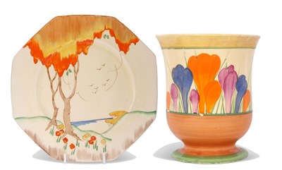 Lot 26 - A Clarice Cliff octagonal plate with a...