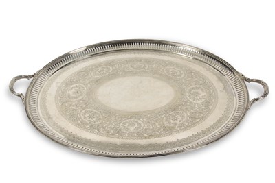 Lot 297 - A large Victorian silver two handled tray of...