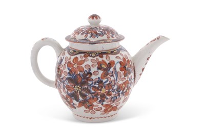 Lot 98 - A Lowestoft porcelain clobbered Mansfield...