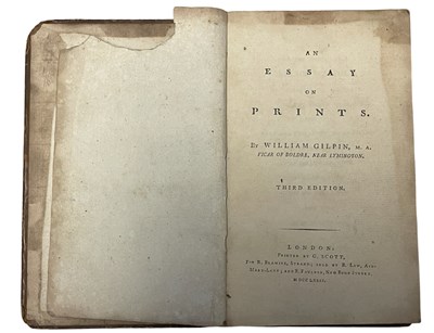 Lot 488 - WILLIAM GILPIN: AN ESSAY ON PRINTS, London, G...