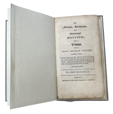 Lot 467 - JOHN MACGOWAN: THE ARIANS, SOCINIANS AND...