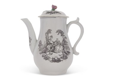 Lot 68 - A Worcester coffee pot and cover, black...