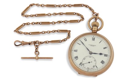 Lot 301 - A 9ct gold J W Benson pocket watch with a 9ct...