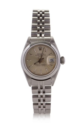 Lot 311 - A ladies Rolex Oyster Perpetual date with...
