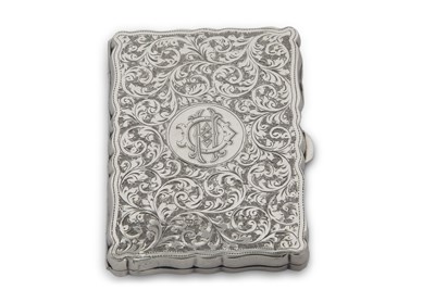 Lot 285 - Edwardian silver card case/memo of rectangular...