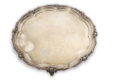Lot 298B - George V silver salver of shaped octagonal...